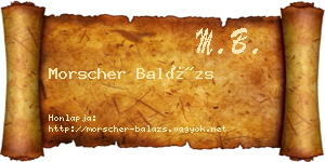 Morscher Balázs névjegykártya